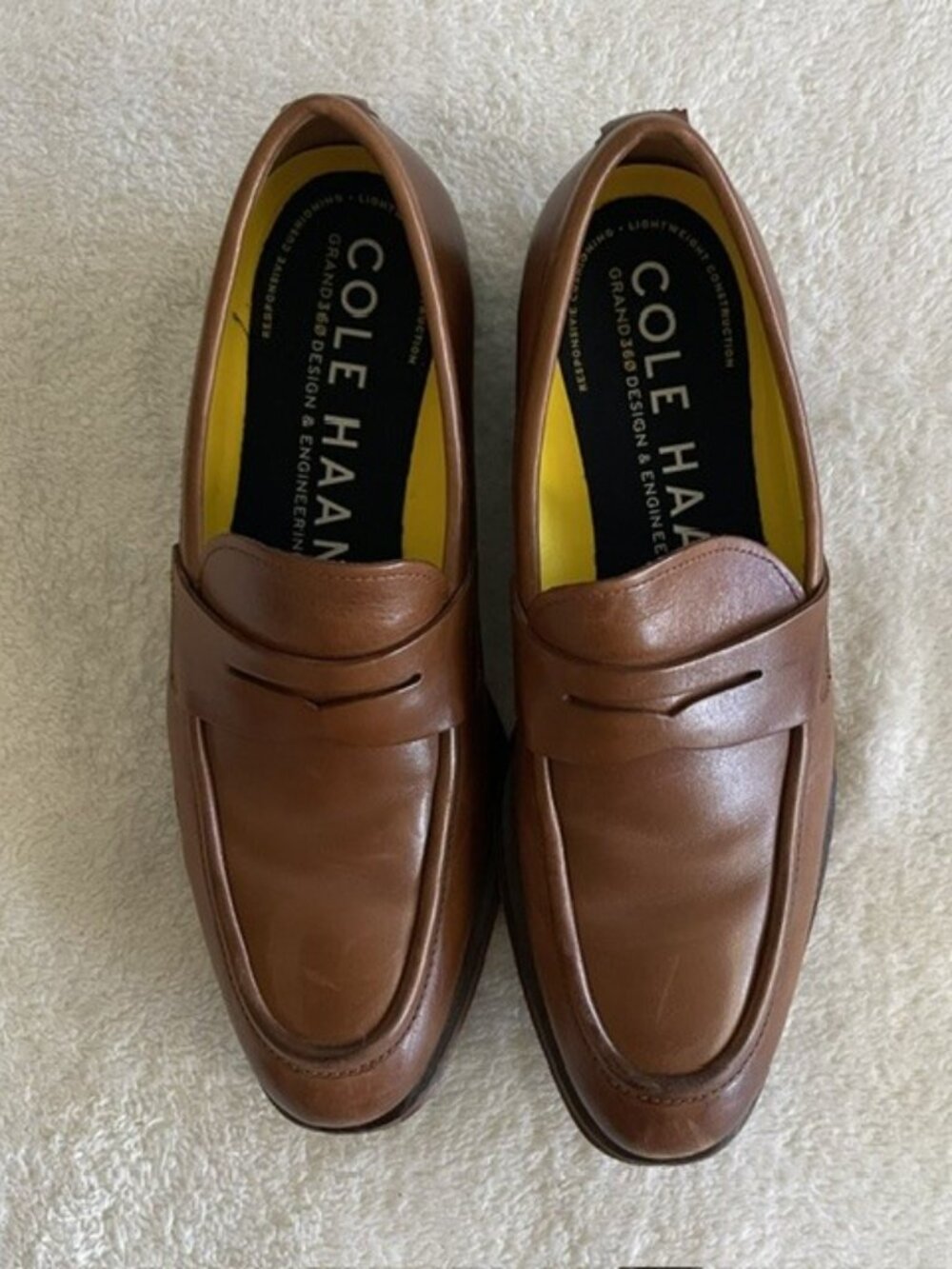 Cole Haan Grand 360 Men's Penny Loafers British Tan Leather Dress Shoes Sz 8
